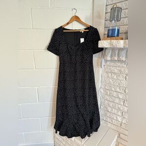 Böhme black polka dot midi dress